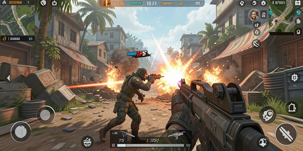 Gameplay seru dalam pertempuran TPS yang mendebarkan.