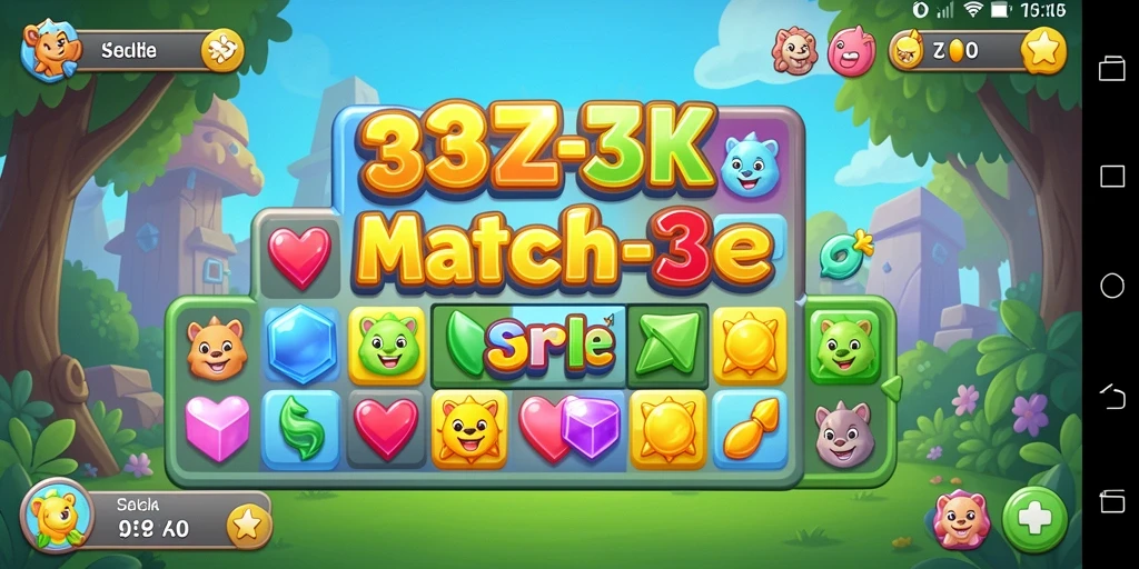 Tampilan gameplay seru dalam 33ZK dengan kombinasi warna-warni.