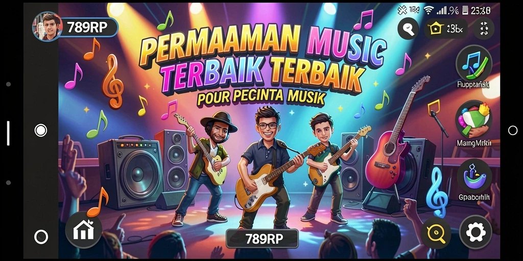 Tampilan gameplay 789RP yang menarik dengan berbagai lagu.