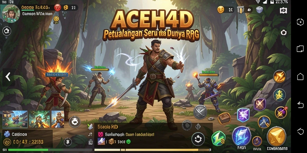 Screenshot gameplay ACEH4D yang menunjukkan pertarungan seru dalam dunia RPG.