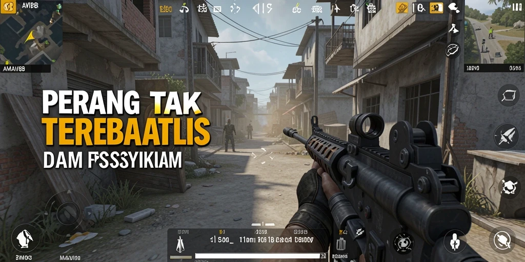 Tampilan gameplay FPS yang mendebarkan dengan aksi intens.
