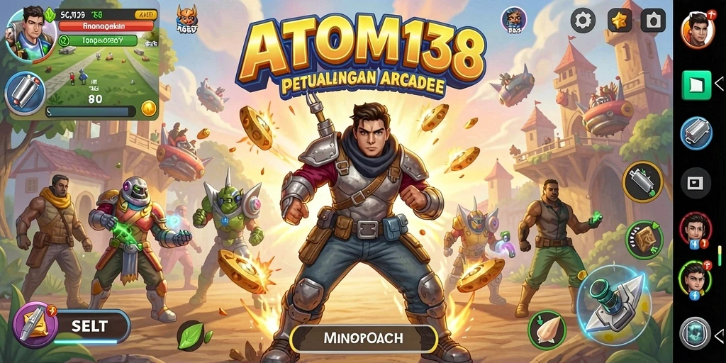 Screenshot gameplay ATOM138 dengan aksi seru di level arcade.