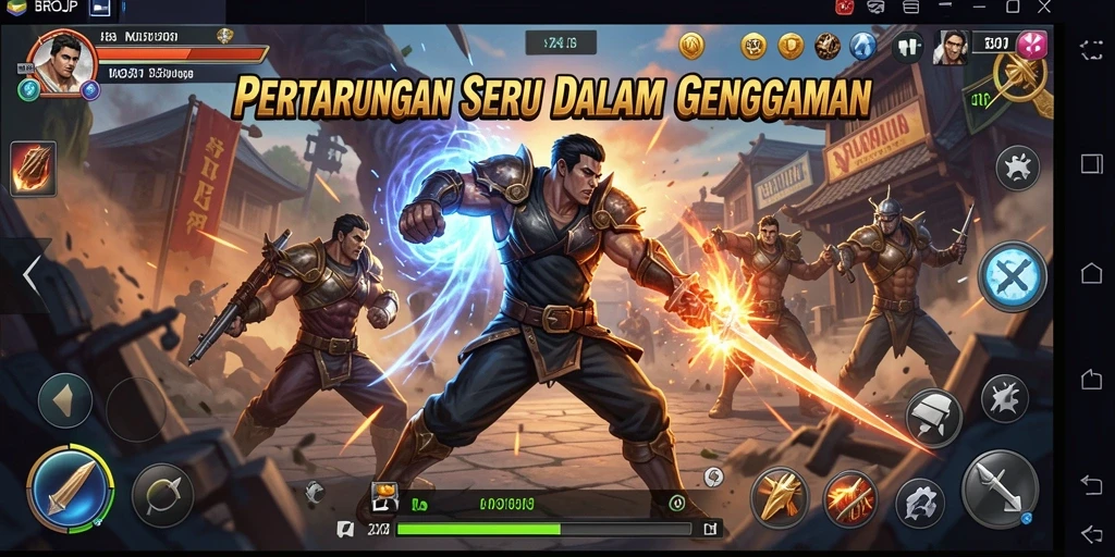 Tampilan seru gameplay dalam pertarungan epik BROJP.