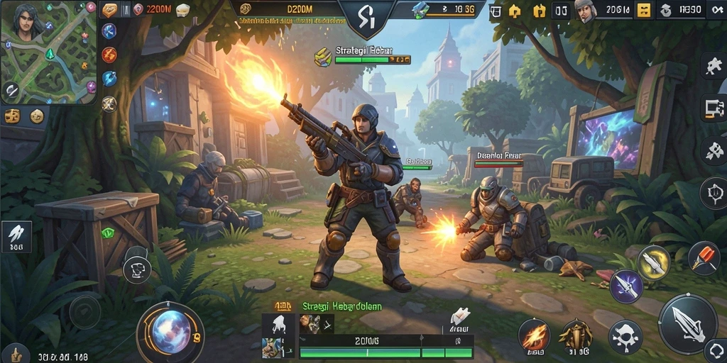 Tampilan gameplay menegangkan dengan strategi SLG yang mendalam.