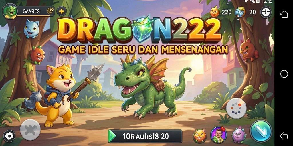 Tampilan gameplay menampilkan karakter yang bekerja otomatis di DRAGON222.