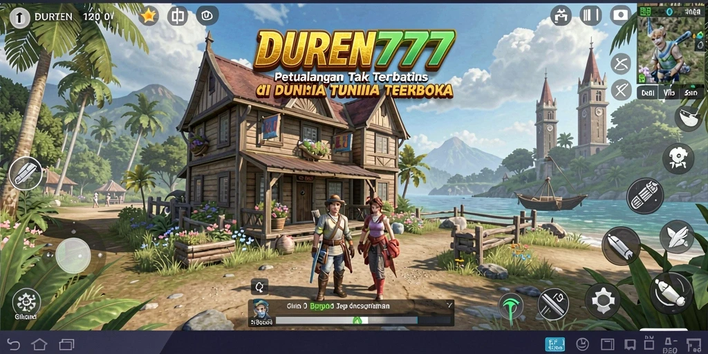 Screenshot DUREN777 menunjukkan aksi petualangan mendebarkan di dunia terbuka.