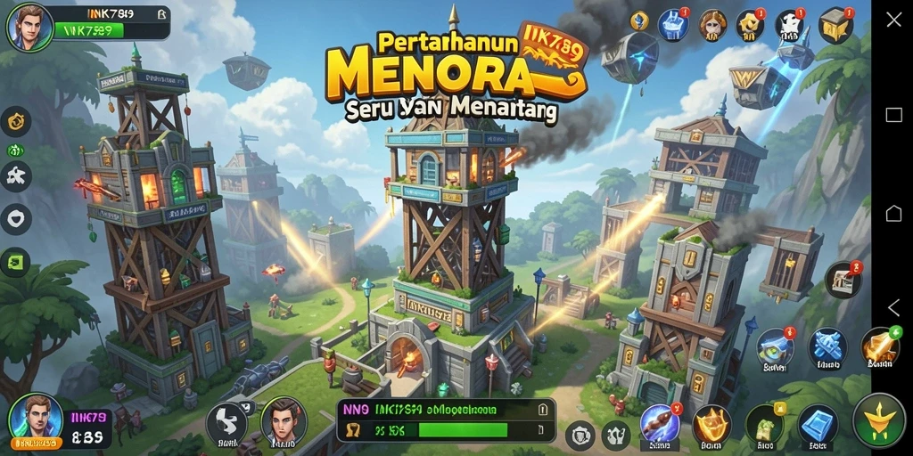 Tampilan menarik dari gameplay Tower Defense INK789 yang menegangkan.