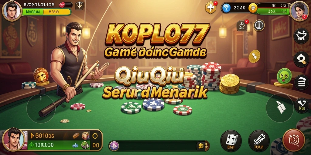 Screenshot gameplay QiuQiu yang menampilkan suasana seru dalam KOPLO77.