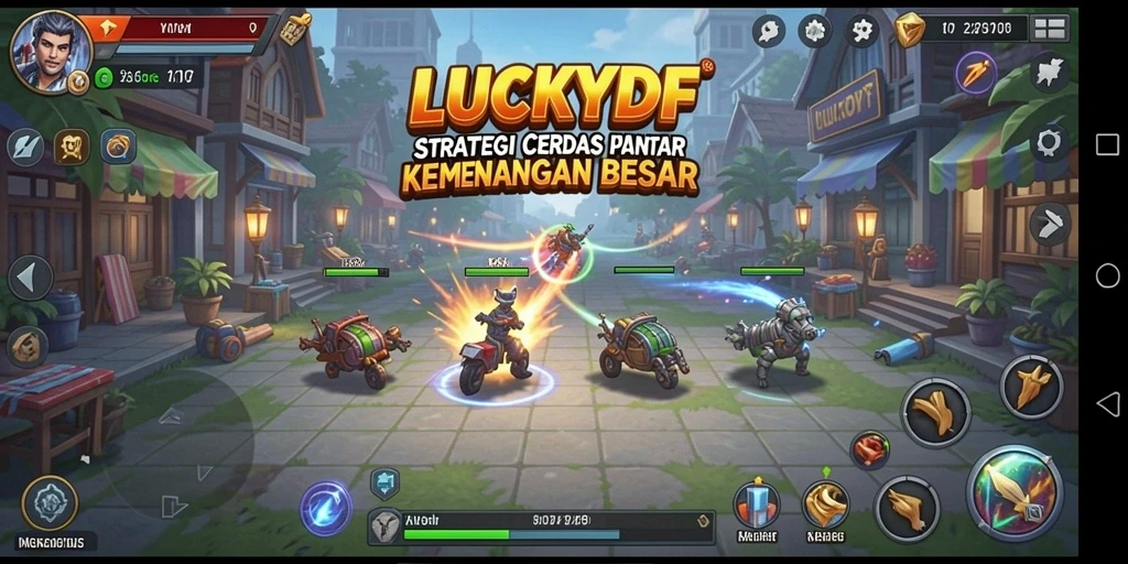 Tangkapan layar LUCKYDF menampilkan intensitas pertempuran strategi.