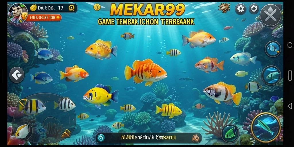 Tampilan gameplay Tembak Ikan di MEKAR99 yang seru dan menantang.