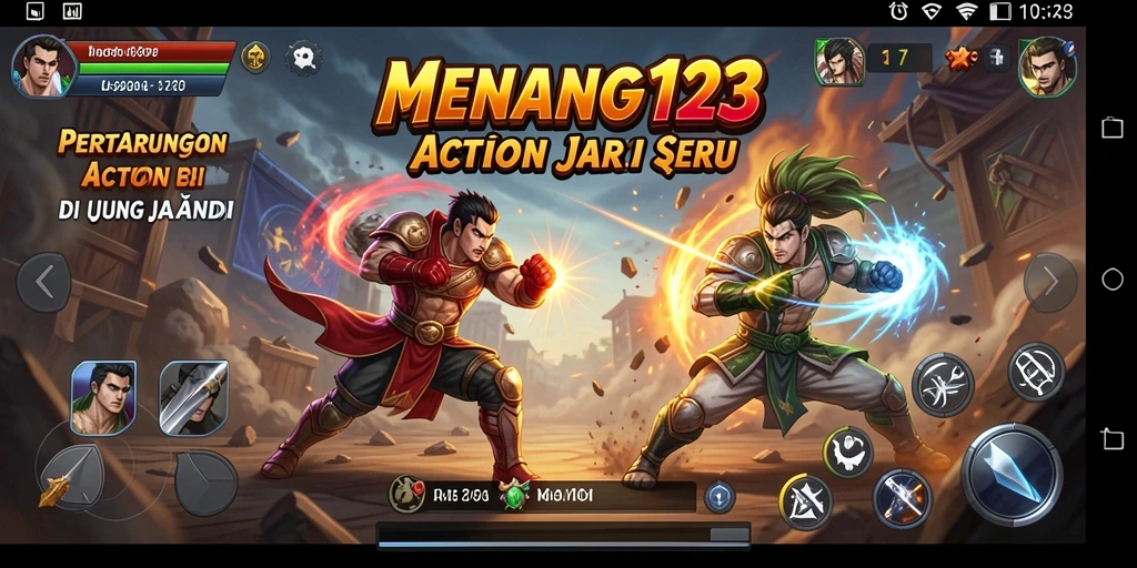 Tampilan seru gameplay MENANG123 dengan pertarungan intens.