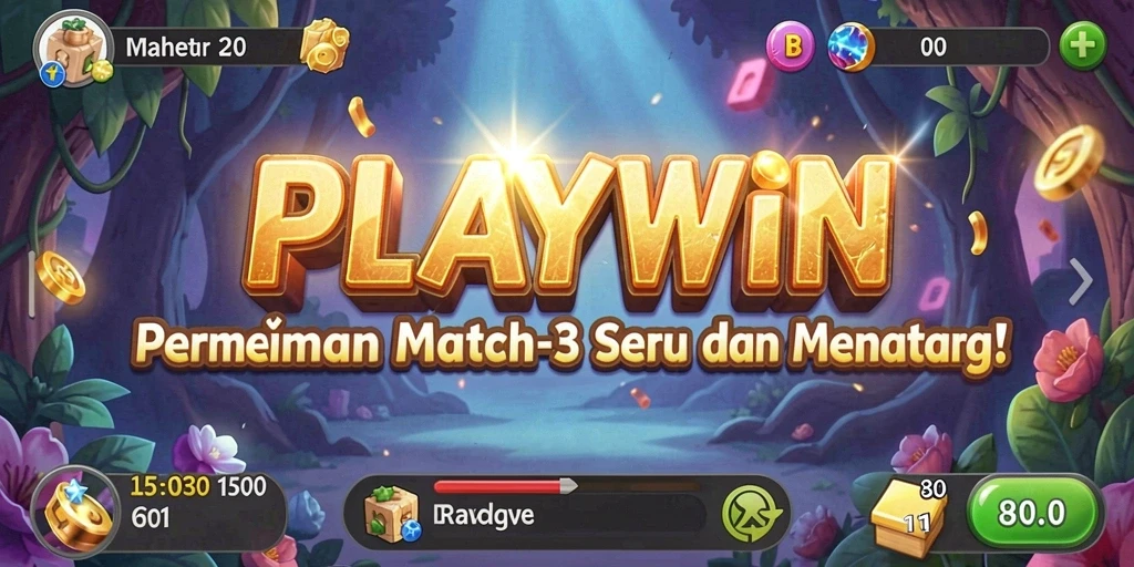 Tangkapan layar menampilkan gameplay seru dalam permainan Match-3.