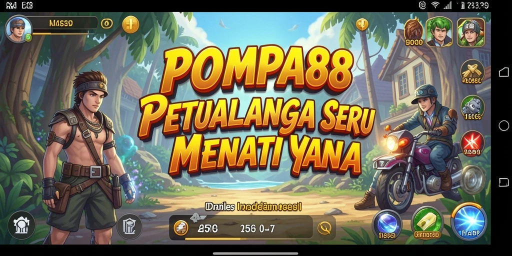 Screenshot utama POMPA88 menunjukkan aksi seru dalam petualangan.