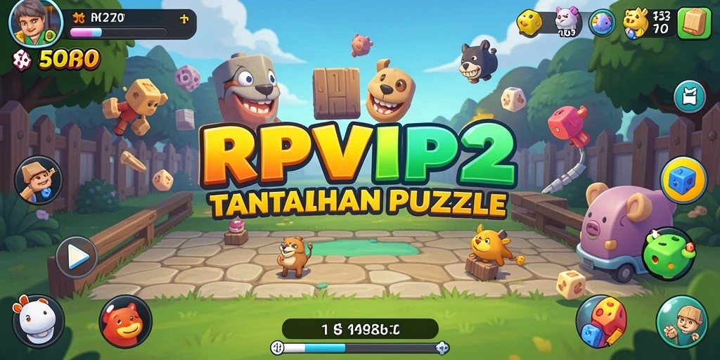 Screenshot gameplay dari RPVIP2 yang menunjukkan teka-teki seru.
