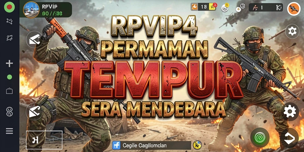 Tampilan gameplay seru di RPVIP4 dengan aksi tembak-menembak intens.