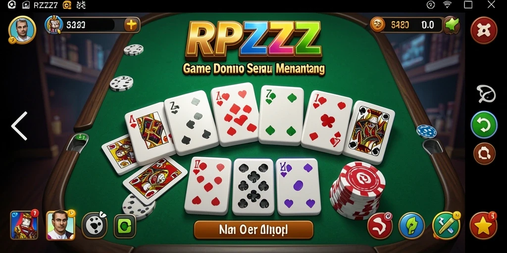 Screenshot utama RPZZZ menampilkan serunya gameplay Domino yang menarik.