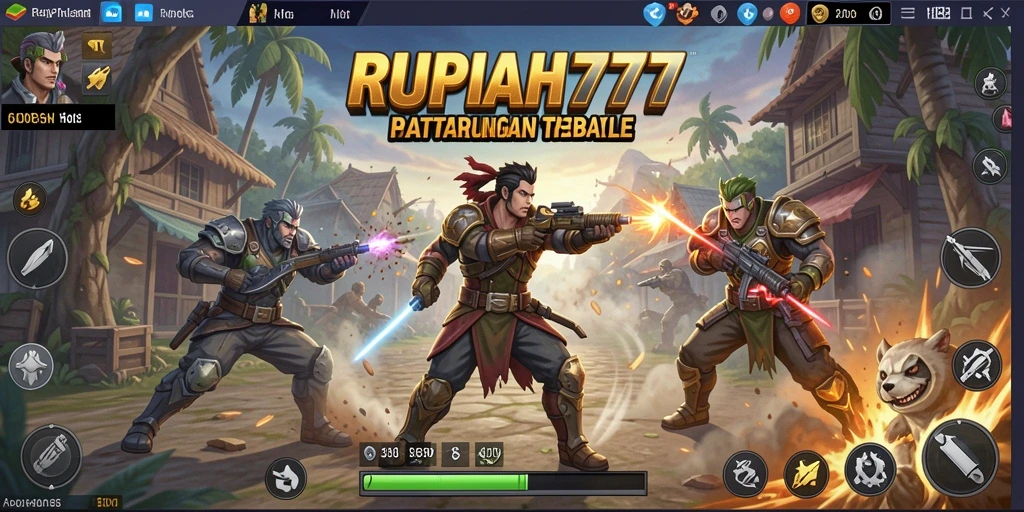 Screenshot dari gameplay intens RUPIAH777 menampilkan pertempuran sengit di pulau.