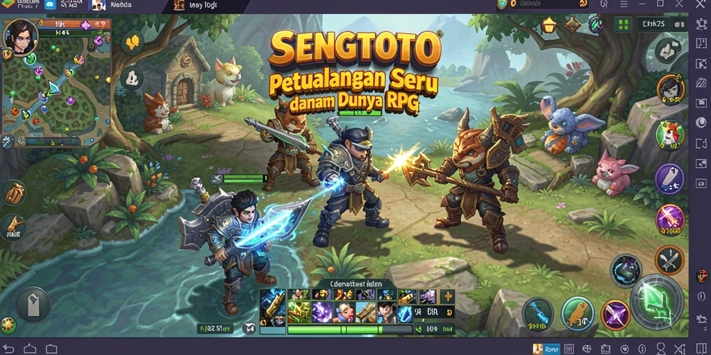 Tangkapan layar utama SENGTOTO menampilkan aksi seru dalam petualangan RPG.