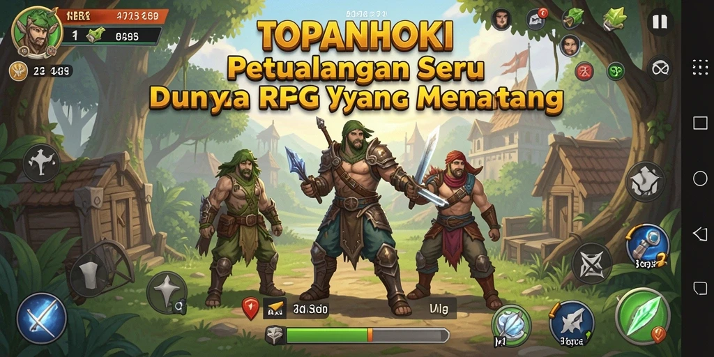 Screenshot gameplay menarik dari TOPANHOKI dengan aksi pertempuran seru.