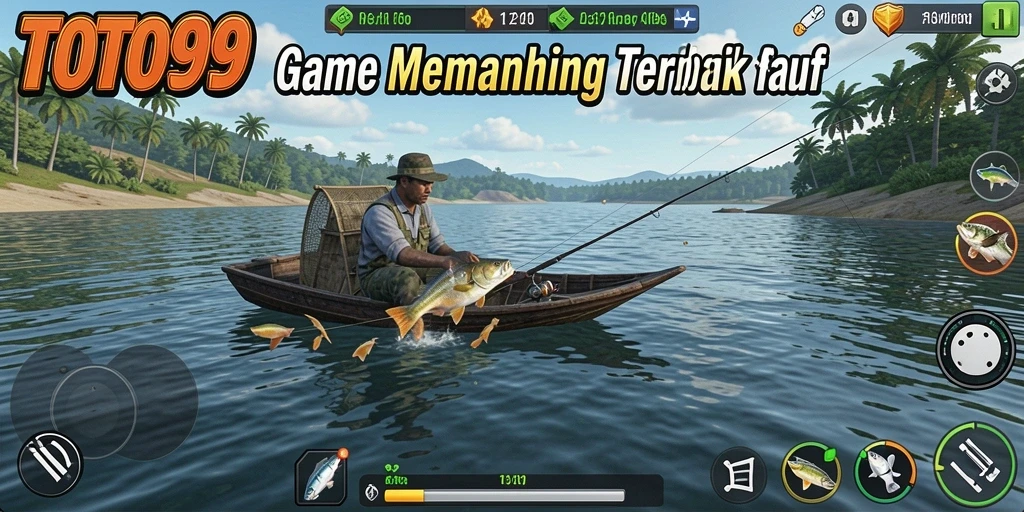 Screenshot gameplay TOTO99 menampilkan aksi memancing yang seru.