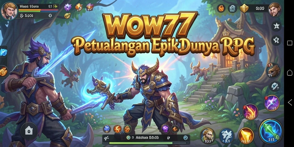 Screenshot gameplay WOW77 menampilkan aksi petualangan RPG yang mendebarkan.